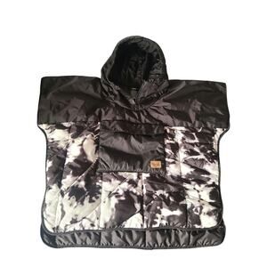 Rumpl Kids Gromcho Puffy Packable Poncho Black/White